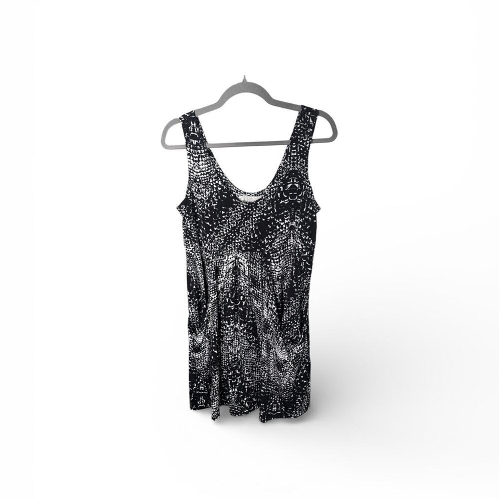 J. Valdi Black & White Print Tank Mini Dress Medium